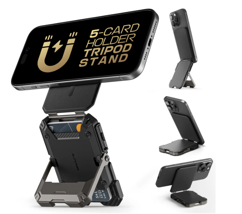 MagFlip Magnetic Wallet with Stand-Black